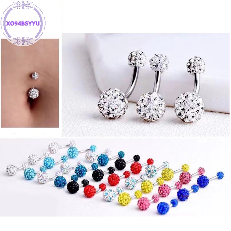Xo94bsyu 1 Khuyên Rốn Bằng Thép Không Gỉ Đính Đá zircon Dễ Thương vn