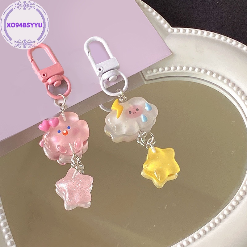 Xo94bsyu Móc Chìa Khóa Hình Đám Mây Ngôi Sao Năm Cánh Hoạt Hình Dễ Thương Trang Trí Cho Bé Gái vn