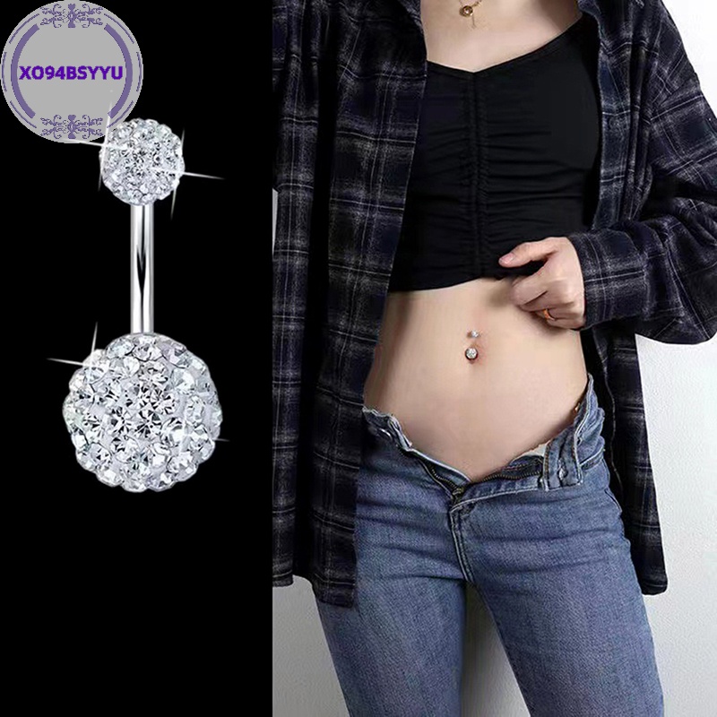 Xo94bsyu 1 Khuyên Rốn Bằng Thép Không Gỉ Đính Đá zircon Dễ Thương vn