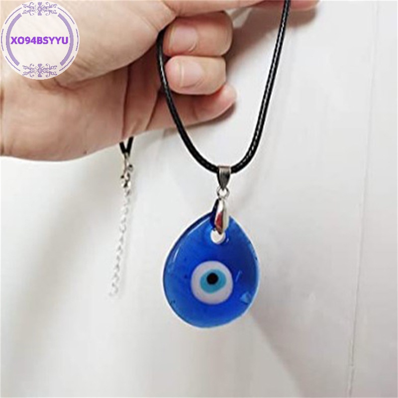 Xo94bsyu 1 Vòng cổ Mặt Kính Hình Mắt Quỷ 30mm Màu Xanh Dương Cho Nữ vn