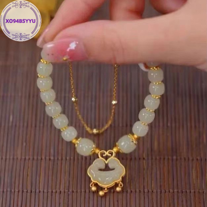 Xo94bsyyu Vòng Tay Hạt Tròn Mặt Hình Thỏ vintage Phong Cách Trung Hoa Có Thể Điều Chỉnh Trang Sức vn