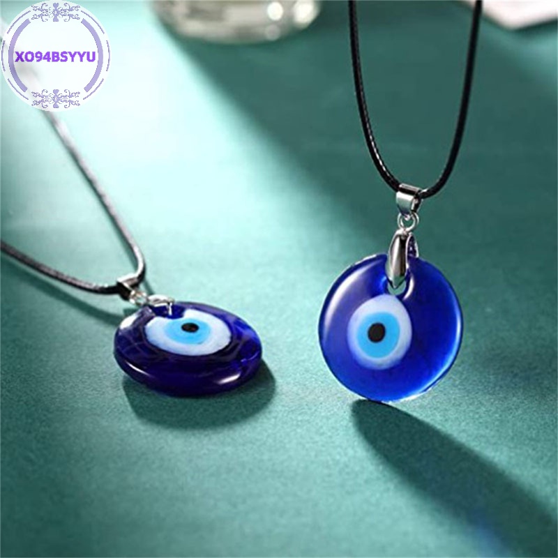 Xo94bsyu 1 Vòng cổ Mặt Kính Hình Mắt Quỷ 30mm Màu Xanh Dương Cho Nữ vn