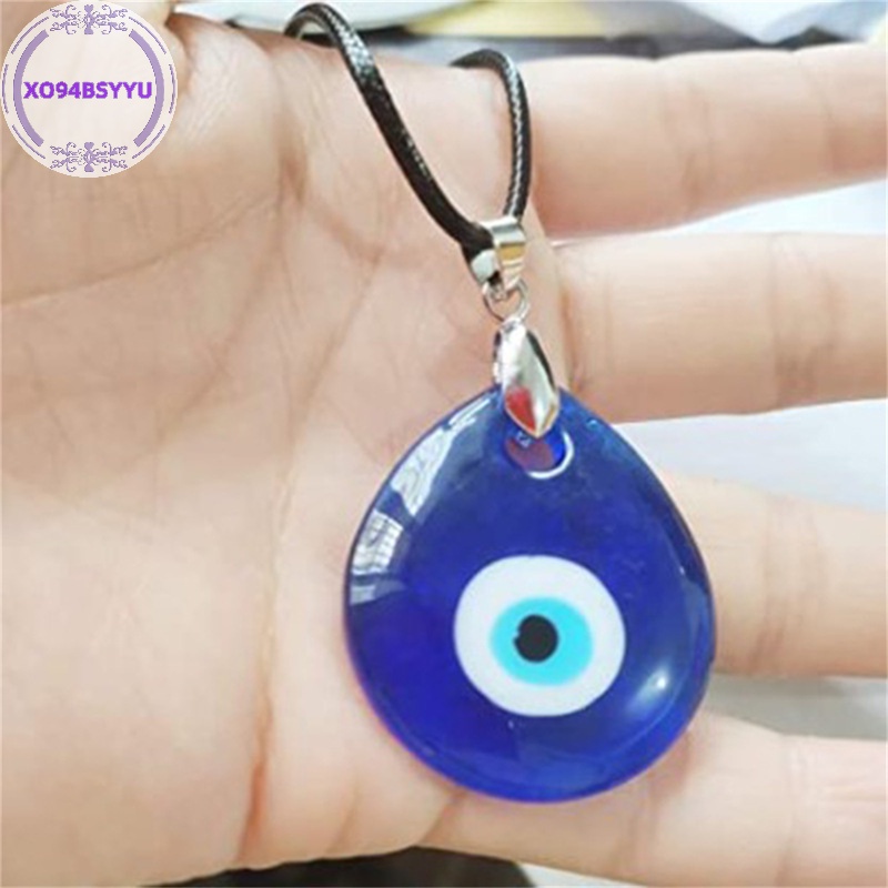 Xo94bsyu 1 Vòng cổ Mặt Kính Hình Mắt Quỷ 30mm Màu Xanh Dương Cho Nữ vn