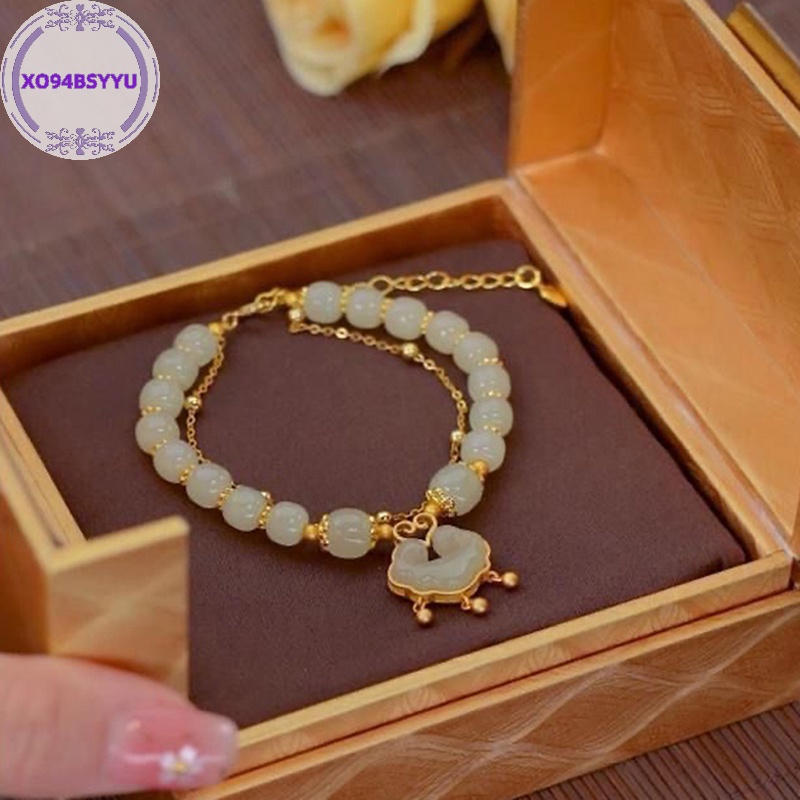 Xo94bsyyu Vòng Tay Hạt Tròn Mặt Hình Thỏ vintage Phong Cách Trung Hoa Có Thể Điều Chỉnh Trang Sức vn