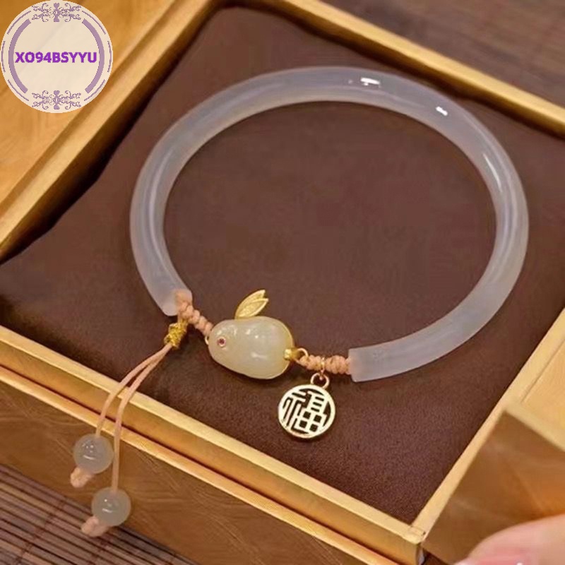 Xo94bsyyu Vòng Tay Hạt Tròn Mặt Hình Thỏ vintage Phong Cách Trung Hoa Có Thể Điều Chỉnh Trang Sức vn