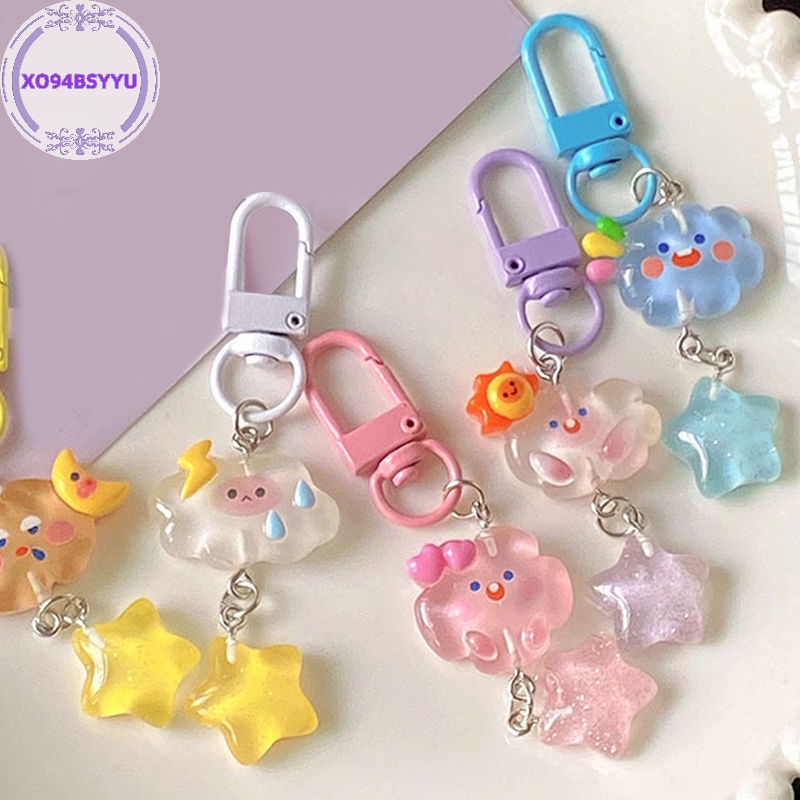 Xo94bsyu Móc Chìa Khóa Hình Đám Mây Ngôi Sao Năm Cánh Hoạt Hình Dễ Thương Trang Trí Cho Bé Gái vn