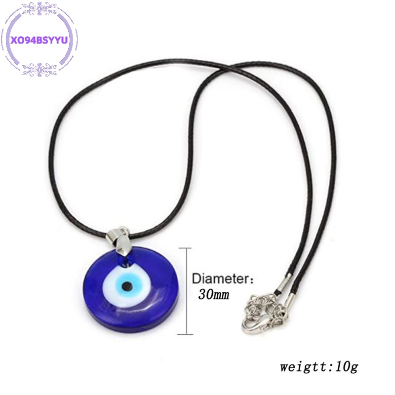 Xo94bsyu 1 Vòng cổ Mặt Kính Hình Mắt Quỷ 30mm Màu Xanh Dương Cho Nữ vn