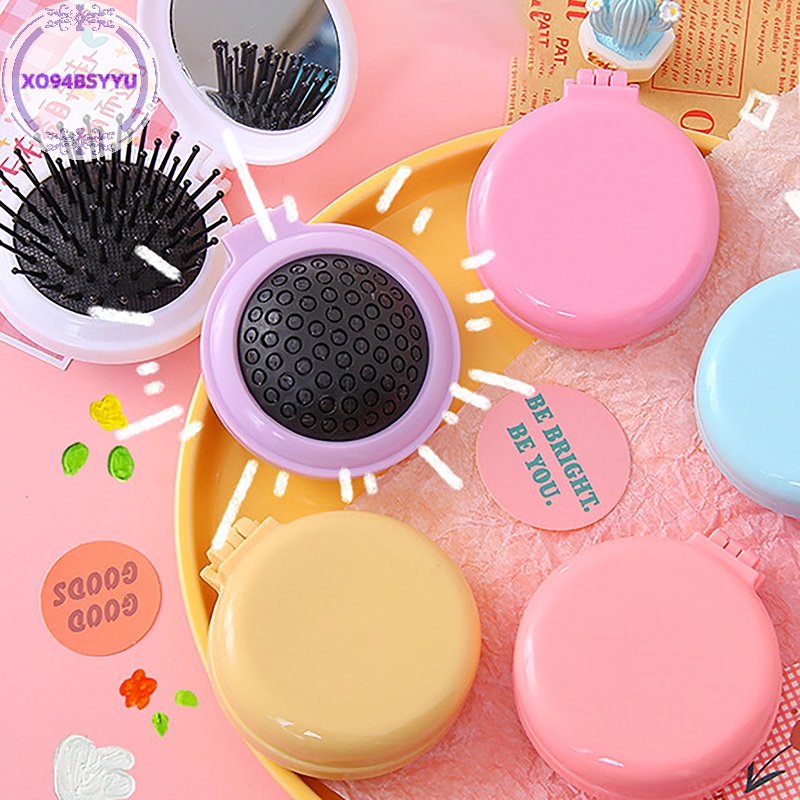 Xo94bsyyu Lược Gấp Chải Tóc Có Gương Kích Thước Nhỏ Mát Xa Tạo Kiểu Tóc Dành Cho Bạn Nữ vn