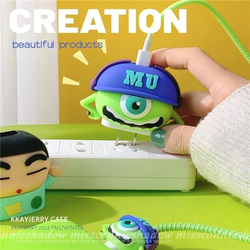 Set 4 Phụ Kiện Bảo Vệ Dây Cáp Sạc 4 Trong 1 Họa Tiết Hoạt Hình disney Dễ Thương Độc Đáo Cho apple 18w / 20w Sự Bảo Vệ