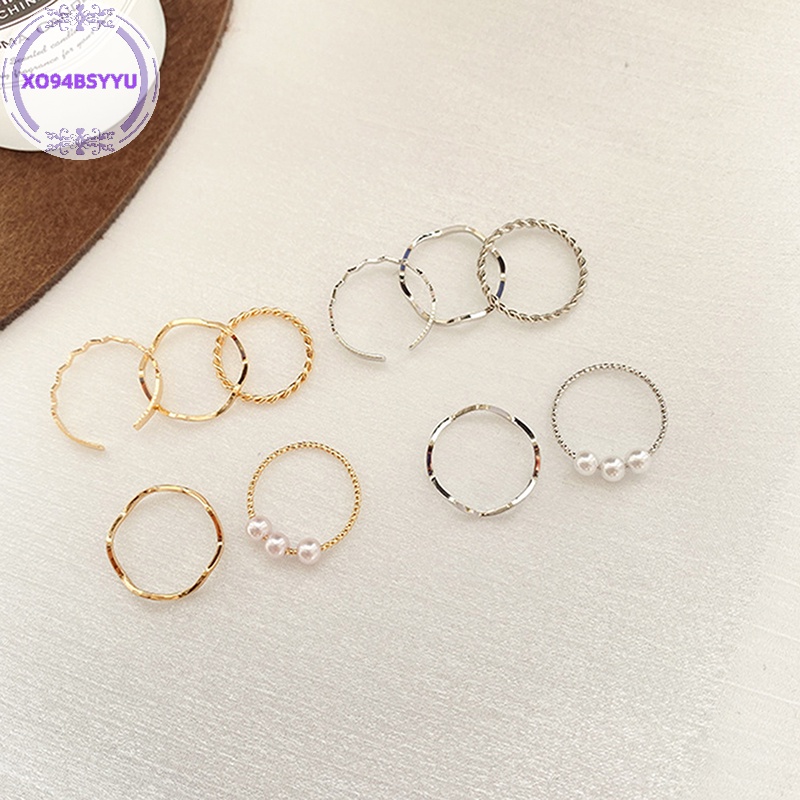 Xo94bsyu set 5 Nhẫn Hở Kim Loại Thời Trang Cho Nữ vn