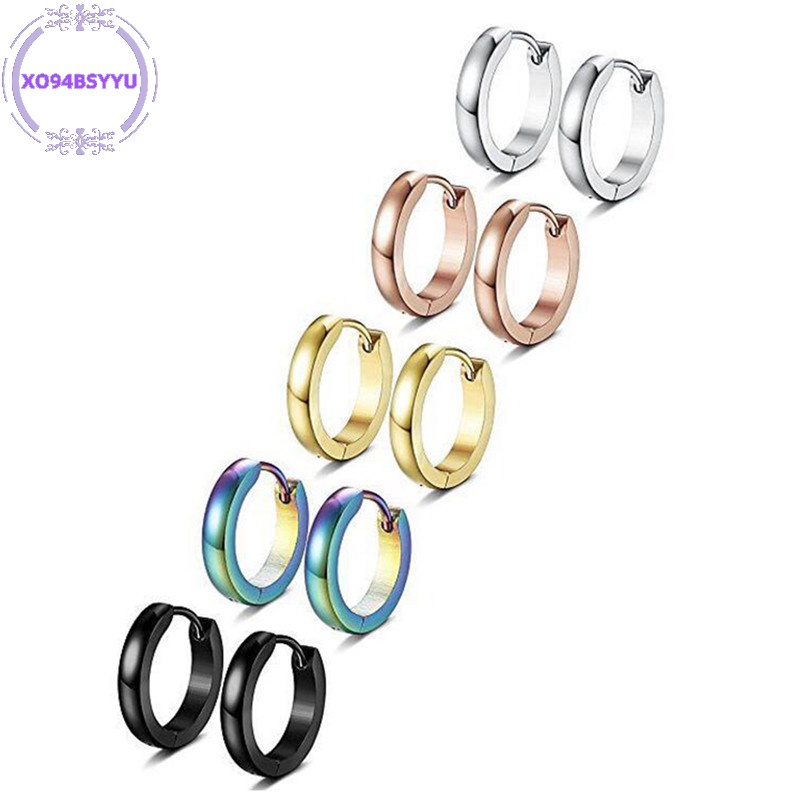 Xo94bsyu Khuyên Tai Tròn Bằng Thép Không Gỉ Cá Tính Dành Cho Nữ vn
