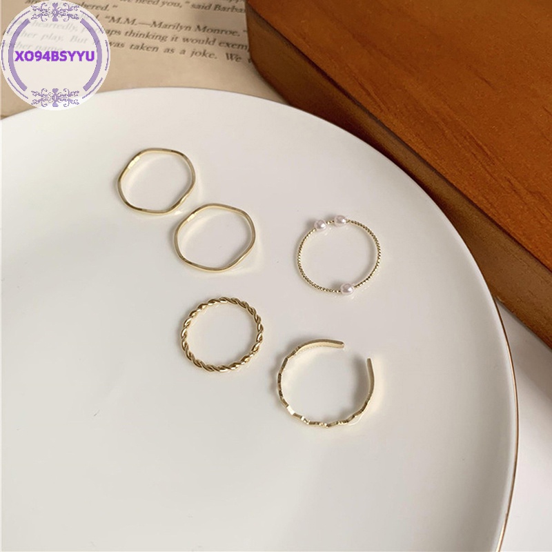 Xo94bsyu set 5 Nhẫn Hở Kim Loại Thời Trang Cho Nữ vn