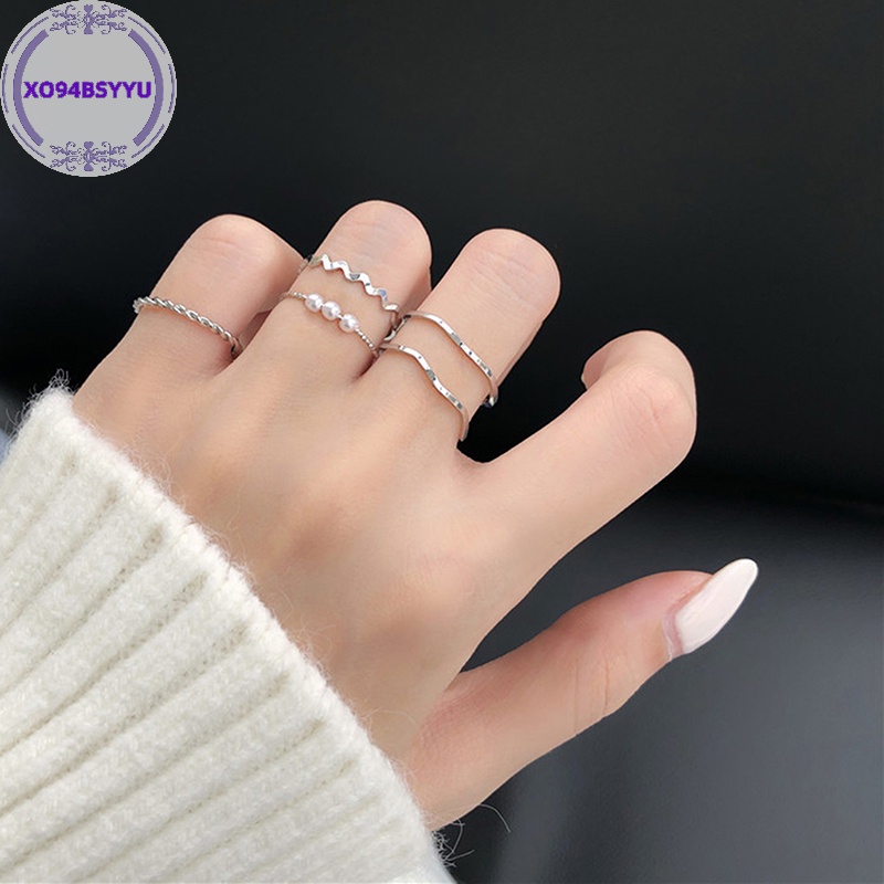 Xo94bsyu set 5 Nhẫn Hở Kim Loại Thời Trang Cho Nữ vn
