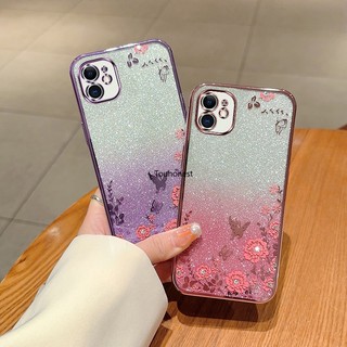 Ốp Điện Thoại For Apple iPhone 11 Pro Max Case iPhone 12 Pro Max Ốp Lưng iPhone 13 Pro Max Casing iPhone 14 Pro Max Case iPhone 14 Plus Case iPhone X XS Max Case iPhone XR Case TPU Luxury Cartoon Romance Flower Butterfly Silicone Phone Case Cover OU