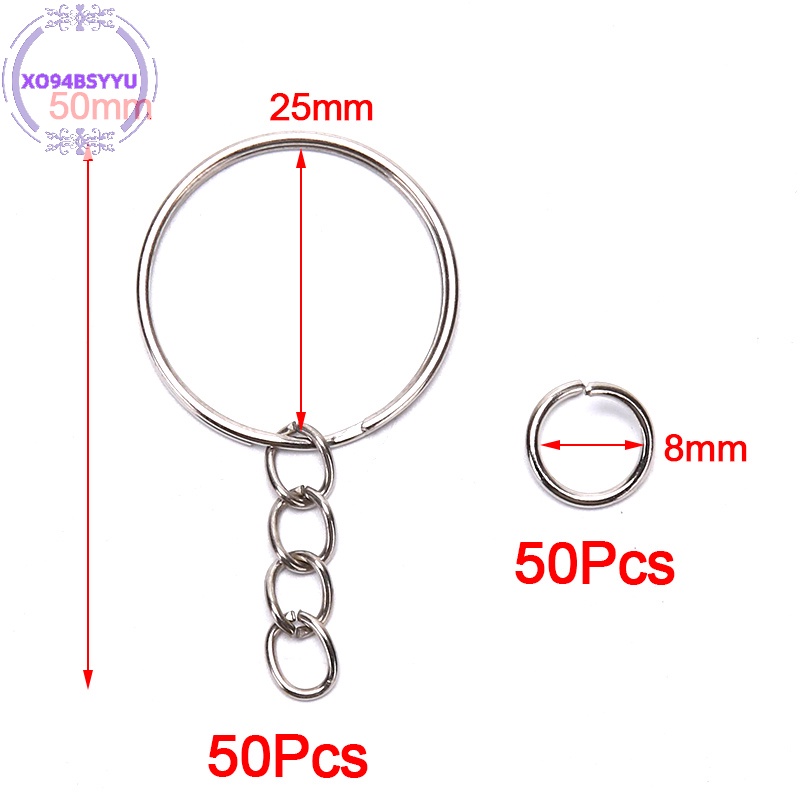 Set 100 / 50 Vòng Móc Khóa Xo94Bsyu Kèm 50 Vòng Nhẫn Mở diy