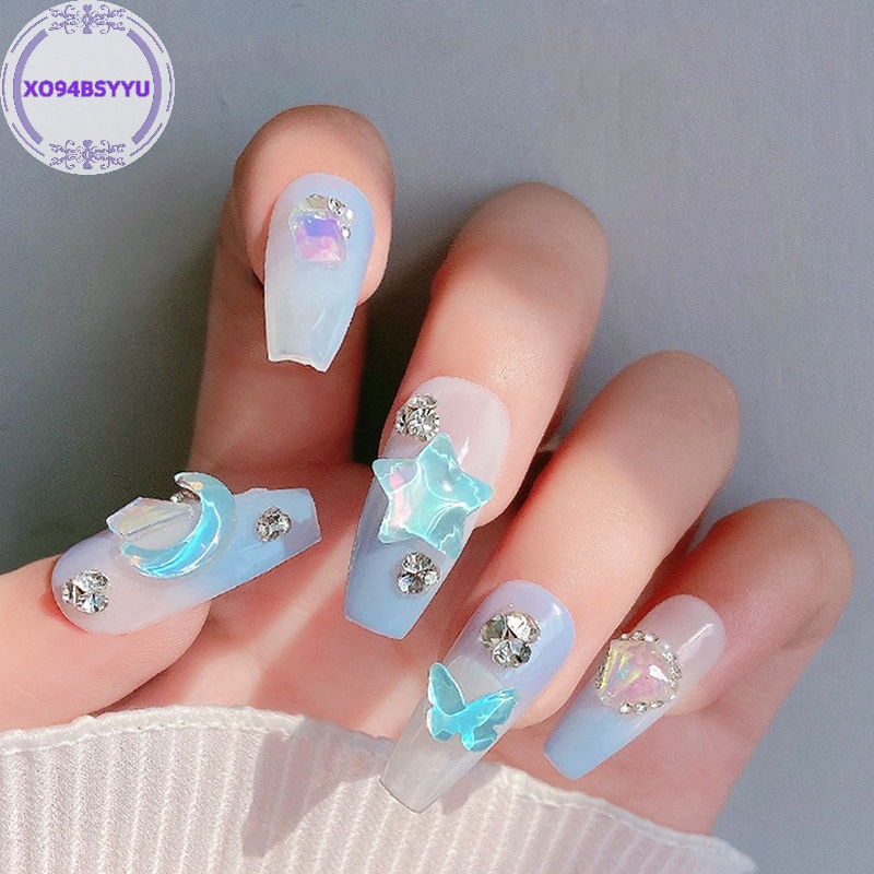 Xo94bsyu Phụ Kiện Kim Cương Pha Lê Hình Ngôi Sao / Mặt Trăng 3d Tự Trang Trí Móng Tay Nghệ Thuật vn