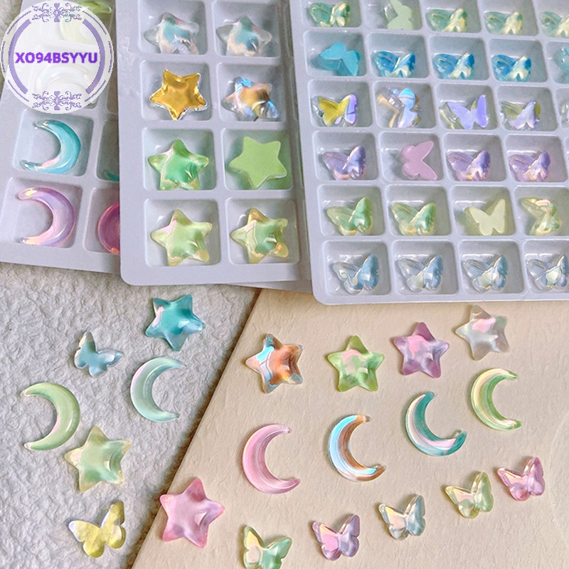 Xo94bsyu Phụ Kiện Kim Cương Pha Lê Hình Ngôi Sao / Mặt Trăng 3d Tự Trang Trí Móng Tay Nghệ Thuật vn