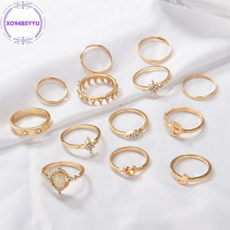 Xo94bsyu set 13 Nhẫn Thiết Kế Đơn Giản Làm Quà Tặng vn