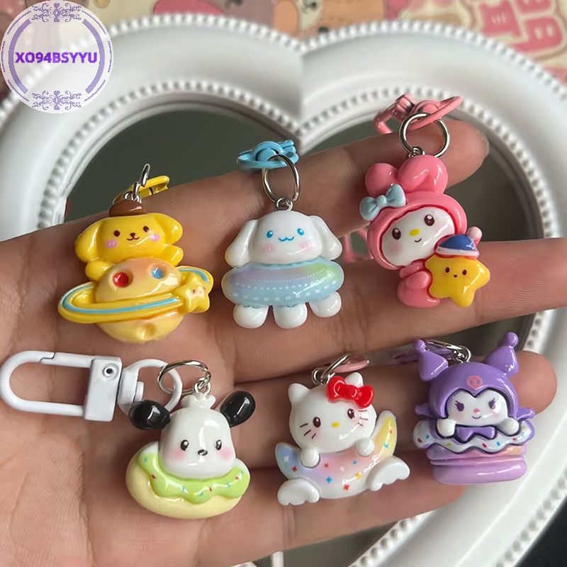 Xo94bsyu sanrio Móc Chìa Khóa Túi Xách Hoạt Hình my melody kitty Cuộn Tròn Dễ Thương Làm Quà Tặng Trang Trí Cho Bạn Gái vn