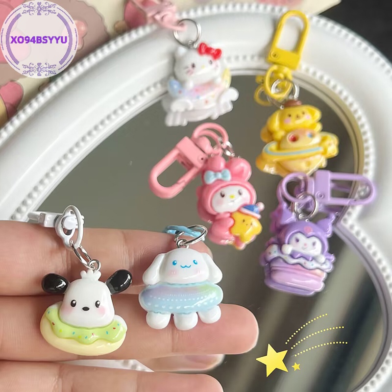 Xo94bsyu sanrio Móc Chìa Khóa Túi Xách Hoạt Hình my melody kitty Cuộn Tròn Dễ Thương Làm Quà Tặng Trang Trí Cho Bạn Gái vn
