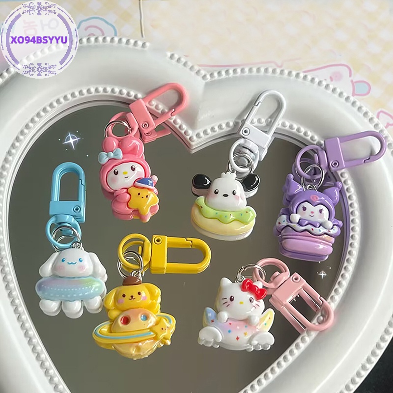 Xo94bsyu sanrio Móc Chìa Khóa Túi Xách Hoạt Hình my melody kitty Cuộn Tròn Dễ Thương Làm Quà Tặng Trang Trí Cho Bạn Gái vn