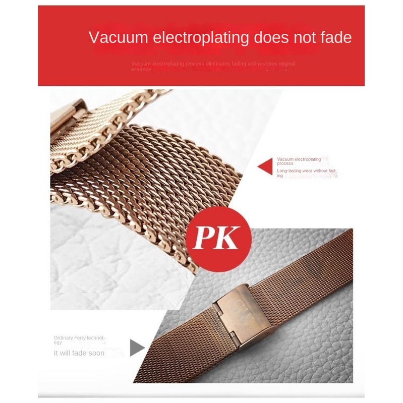 Dây Đeo Inox Chống Nước 0.6mesh Cho Đồng Hồ Thông Minh dw 12 / 13 / 14 / 17 / 18 / 19 / 20mm