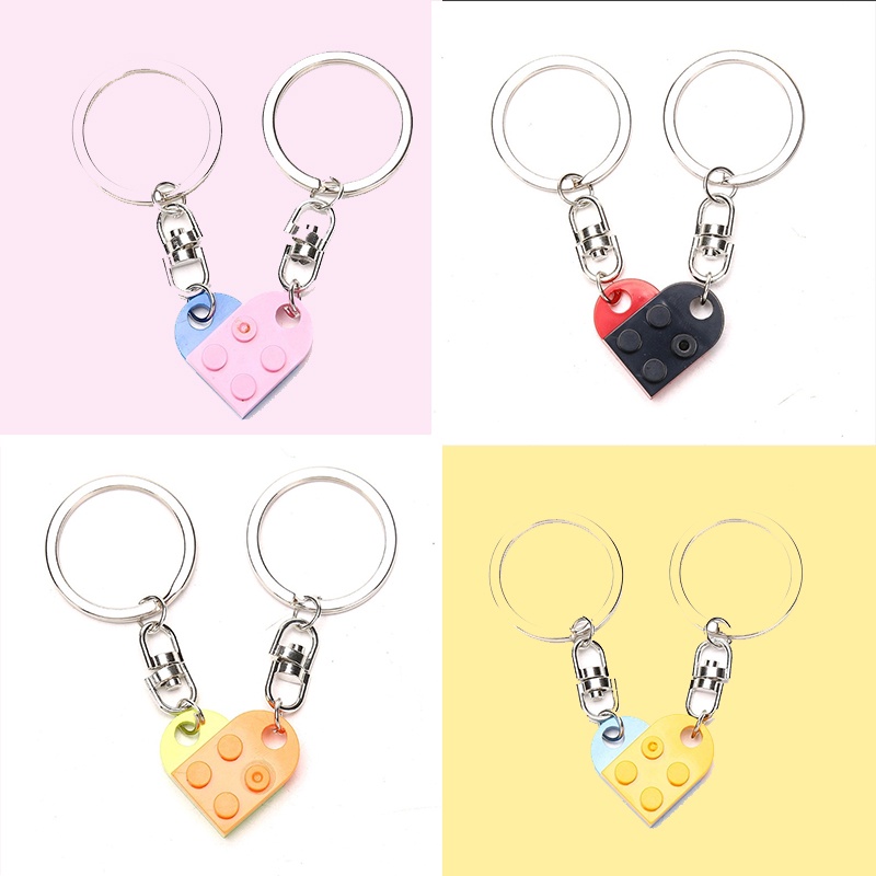 Set 2 Móc Khóa Hình Trái Tim Tách Biệt Dễ Thương