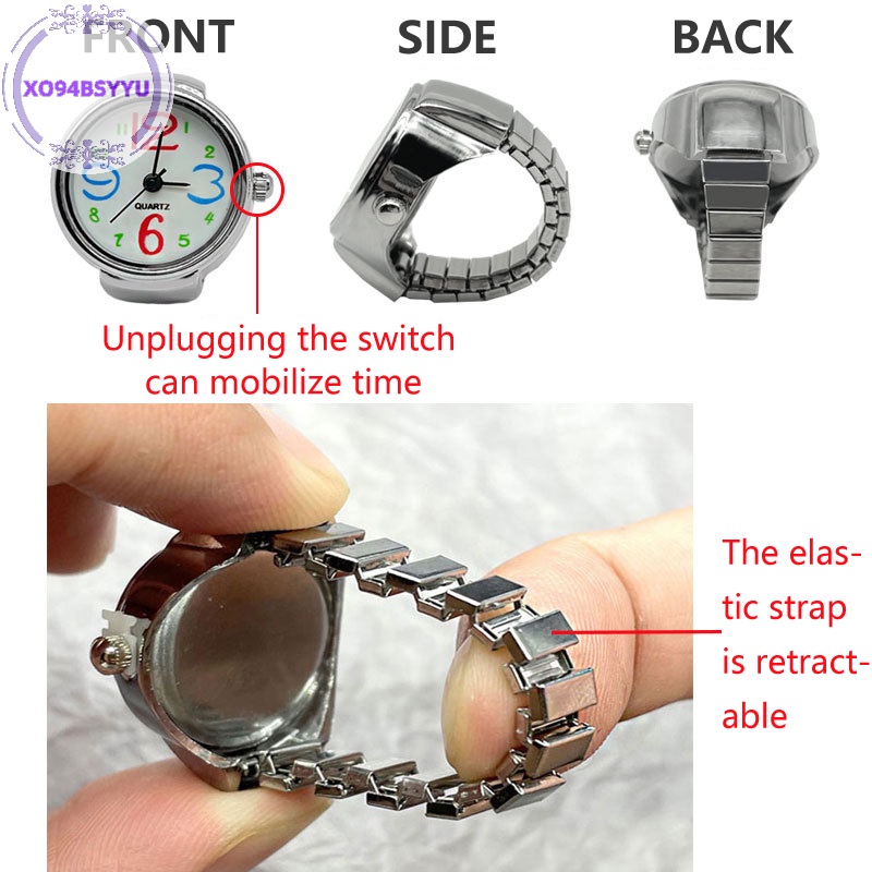 Xo94bsyu Nhẫn Đồng Hồ Đeo Tay Co Giãn Phong Cách punk hip hop Cá Tính Trang Trí Đồng Hồ Thời Trang Cho Cặp Đôi vn