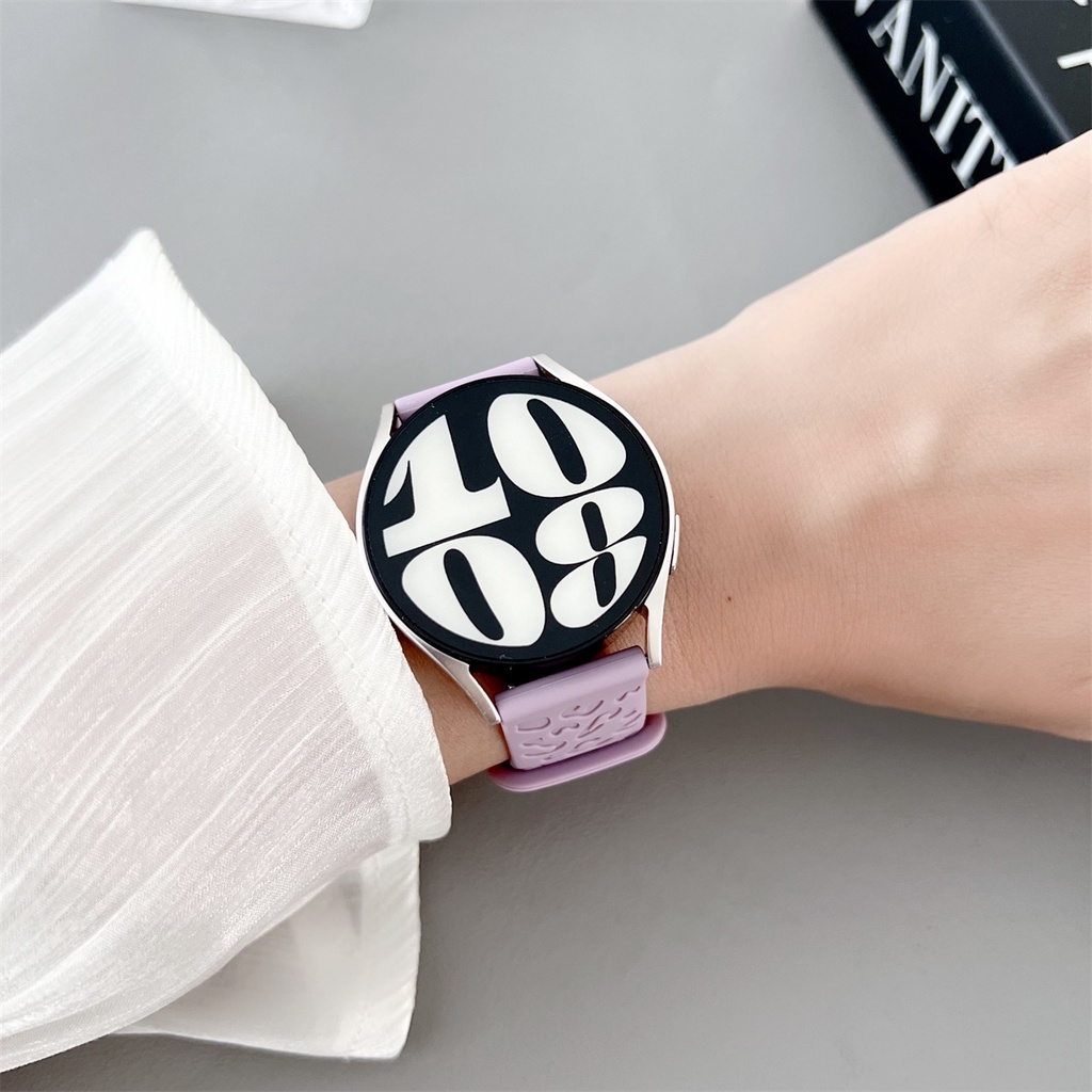 Dây Đeo Đồng Hồ 20 / 22mm Bằng Silicon Họa Tiết Da Báo Cho samsung galaxy watch 6 5 4 40 / 44mm 5 pro 45mm 6 classic 43mm