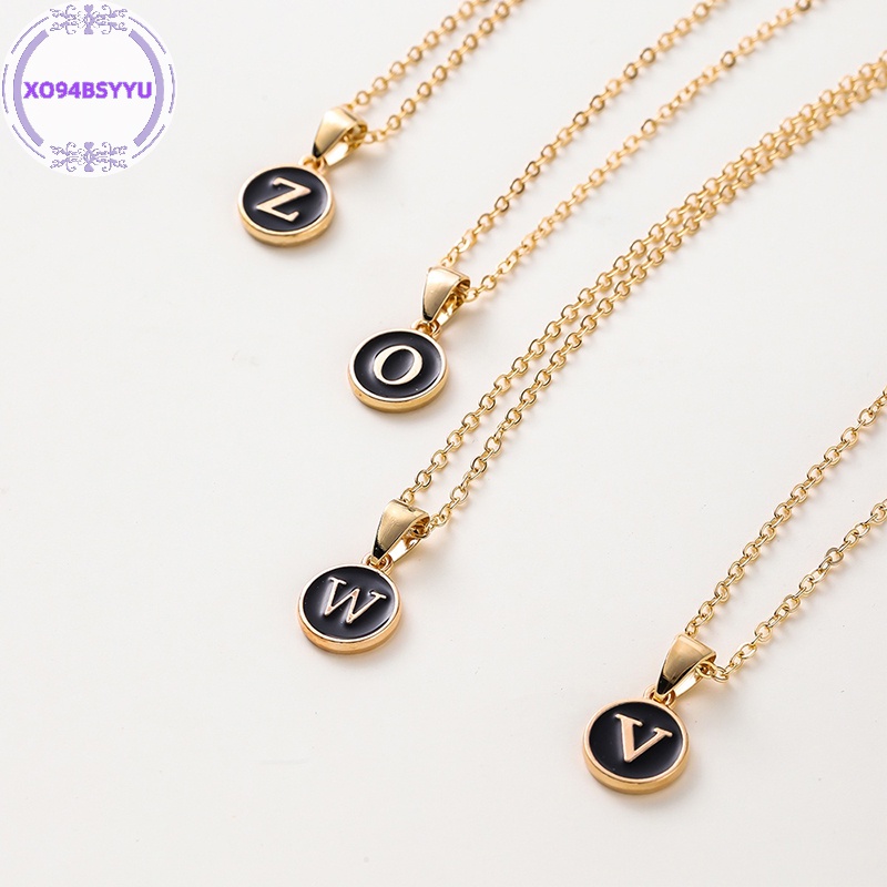 Xo94bsyu Vòng cổ choker Mặt Chữ Cái Tiếng Anh Bằng Kim Loại Màu Đen Cá Tính Cho Nam Và Nữ vn