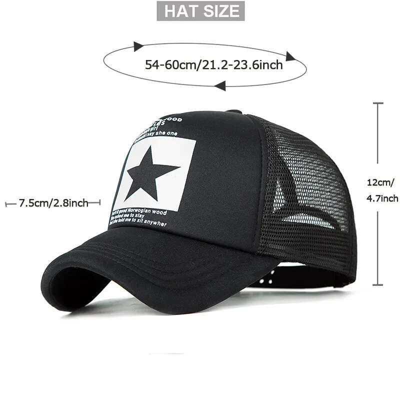 Thời Trang Mũ Lưỡi Trai Phối Lưới Thoáng Khí Thêu Chữ Phong Cách hip hop Cho Nam Và Nữ