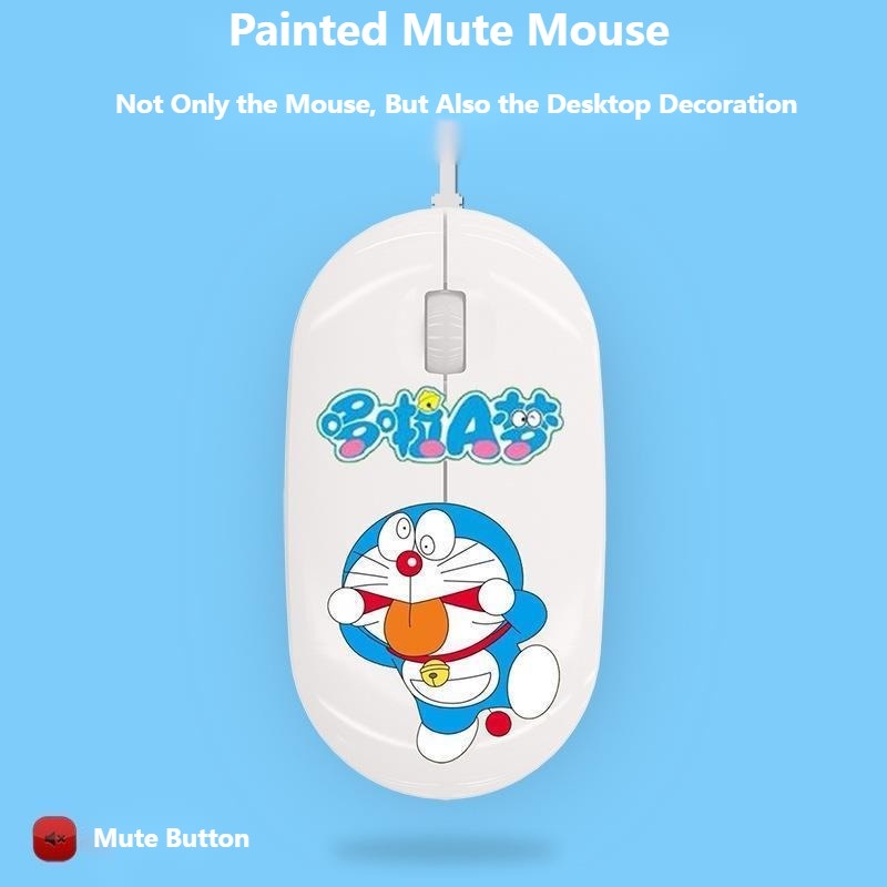 Chuột Máy Tính Có Dây Hình Mèo doraemon Dễ Thương