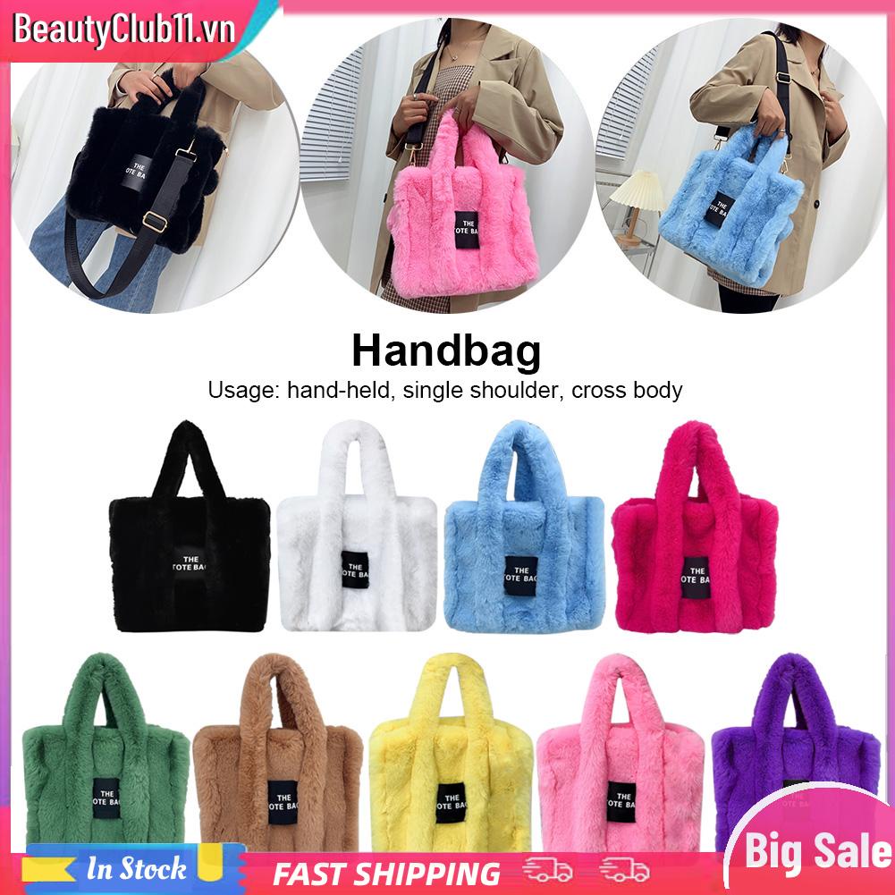 Túi tote Đeo Vai / Xách Tay Bằng Lông Giả Mềm Mại Thời Trang Mùa Đông Cho Nữ