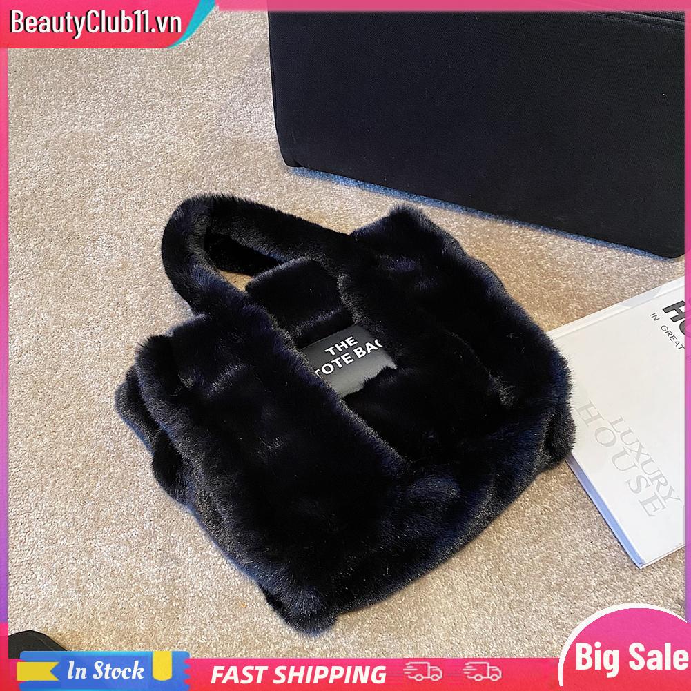 Túi tote Đeo Vai / Xách Tay Bằng Lông Giả Mềm Mại Thời Trang Mùa Đông Cho Nữ