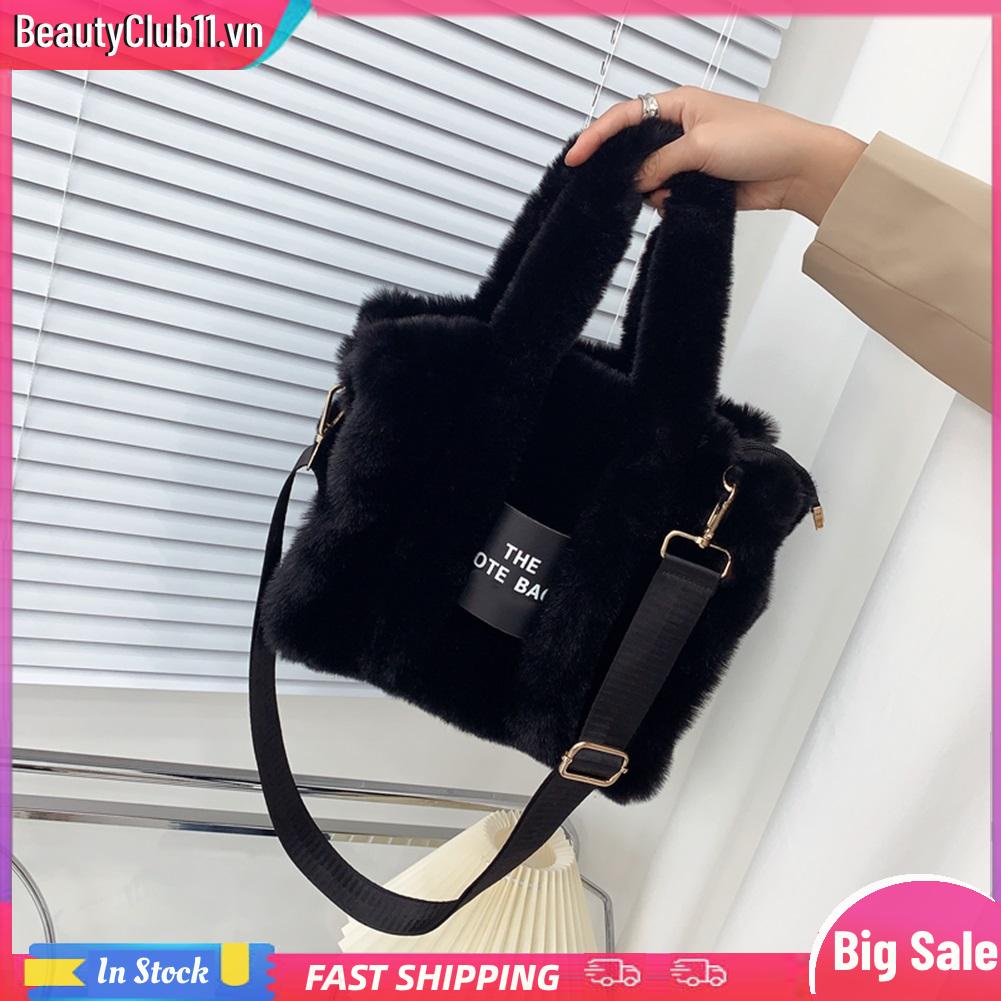 Túi tote Đeo Vai / Xách Tay Bằng Lông Giả Mềm Mại Thời Trang Mùa Đông Cho Nữ