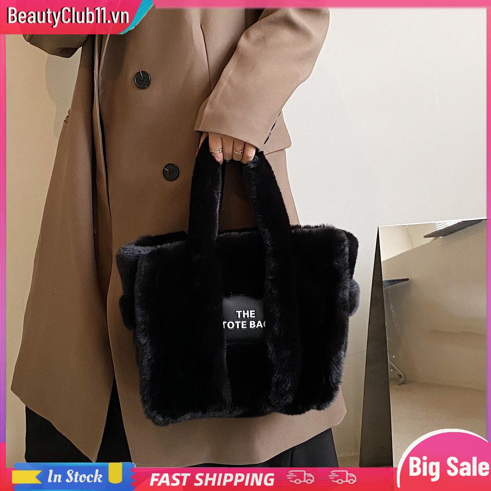 Túi tote Đeo Vai / Xách Tay Bằng Lông Giả Mềm Mại Thời Trang Mùa Đông Cho Nữ