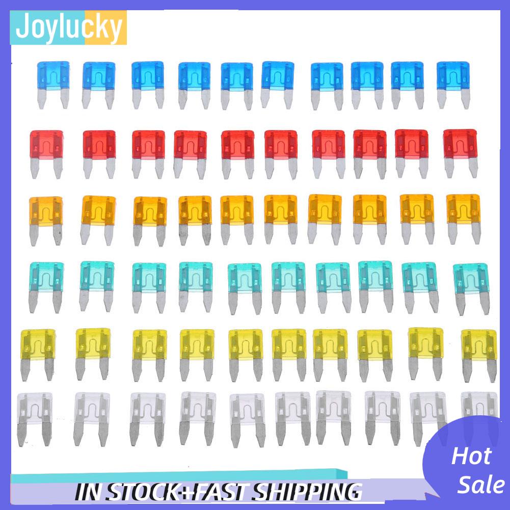 Set 60 Cầu Chì mini 5a 10a 15a 20a 25a 30a Cho Xe Hơi / Xe Tải
