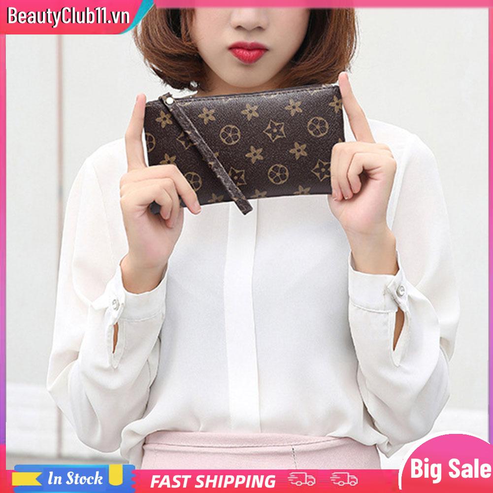 Ví Da pu Dài Có Dây Kéo Dùng Đựng Điện Thoại Dành Cho Nữ