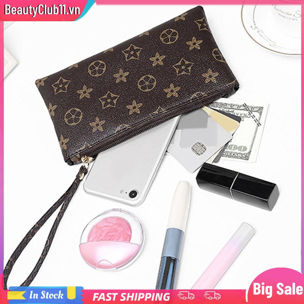 Ví Da pu Dài Có Dây Kéo Dùng Đựng Điện Thoại Dành Cho Nữ