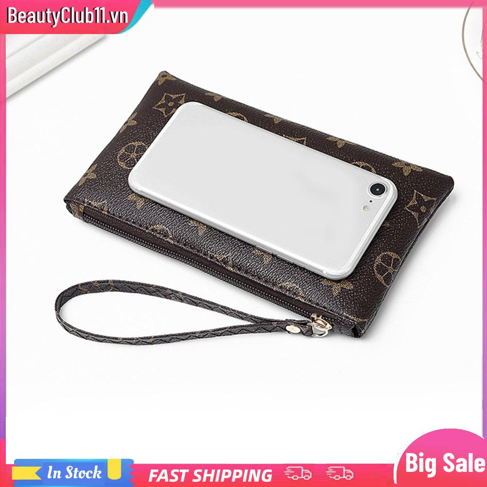 Ví Da pu Dài Có Dây Kéo Dùng Đựng Điện Thoại Dành Cho Nữ
