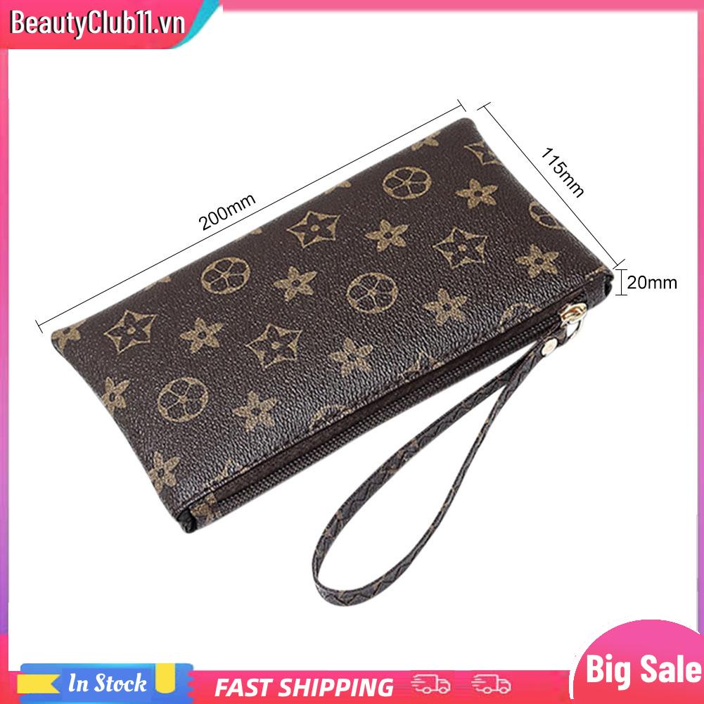 Ví Da pu Dài Có Dây Kéo Dùng Đựng Điện Thoại Dành Cho Nữ