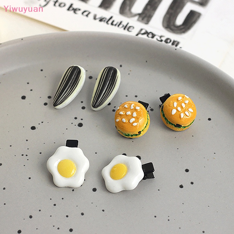 Kẹp Tóc Trang Trí Hạt Ngô / Cơm / burger Vui Nhộn Cho Bé Gái Mới