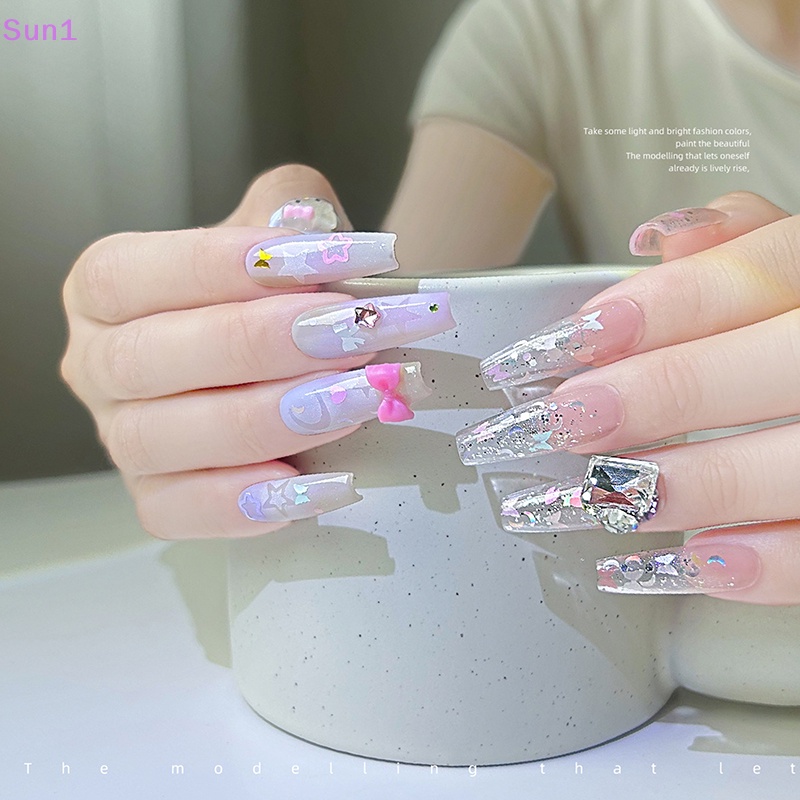 Sun1 > Sáu Hình Dạng Kim Sa Lấp Lánh Nhiều Màu Sắc Phụ Kiện Trang Trí Móng Tay Cho Nữ