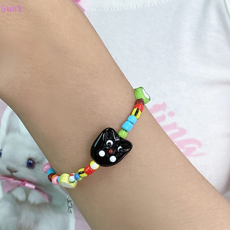 Sun1 > Vòng Tay Chuỗi Hạt Mặt Hình Mèo Hoạt Hình Dễ Thương Thời Trang Mùa Hè Cho Nữ