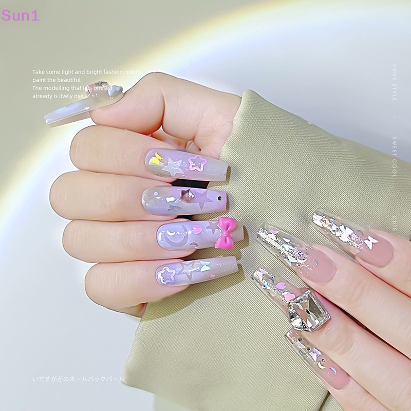 Sun1 > Sáu Hình Dạng Kim Sa Lấp Lánh Nhiều Màu Sắc Phụ Kiện Trang Trí Móng Tay Cho Nữ
