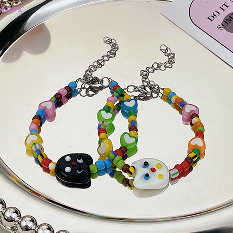 Sun1 > Vòng Tay Chuỗi Hạt Mặt Hình Mèo Hoạt Hình Dễ Thương Thời Trang Mùa Hè Cho Nữ