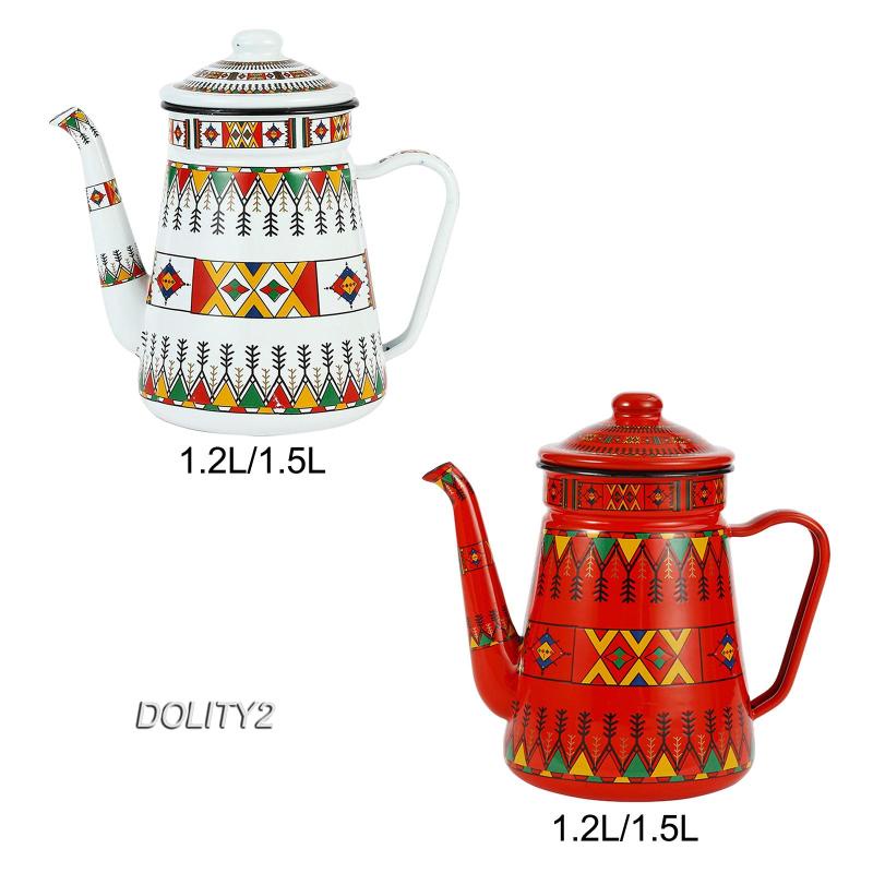 Ấm Trà / Cà Phê Men Hoa Có Tay Cầm Phong Cách vintage