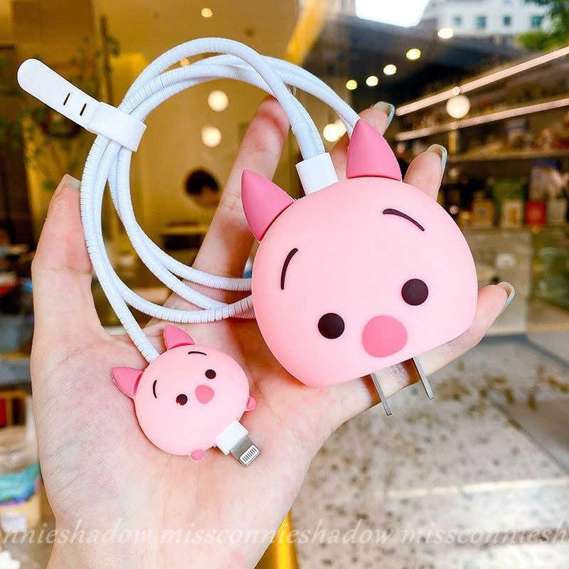 Vỏ Bọc Bảo Vệ Hộp Sạc Tai Nghe apple 18w / 20w Chống Gãy Hình Gấu / Dâu Tây Dễ Thương