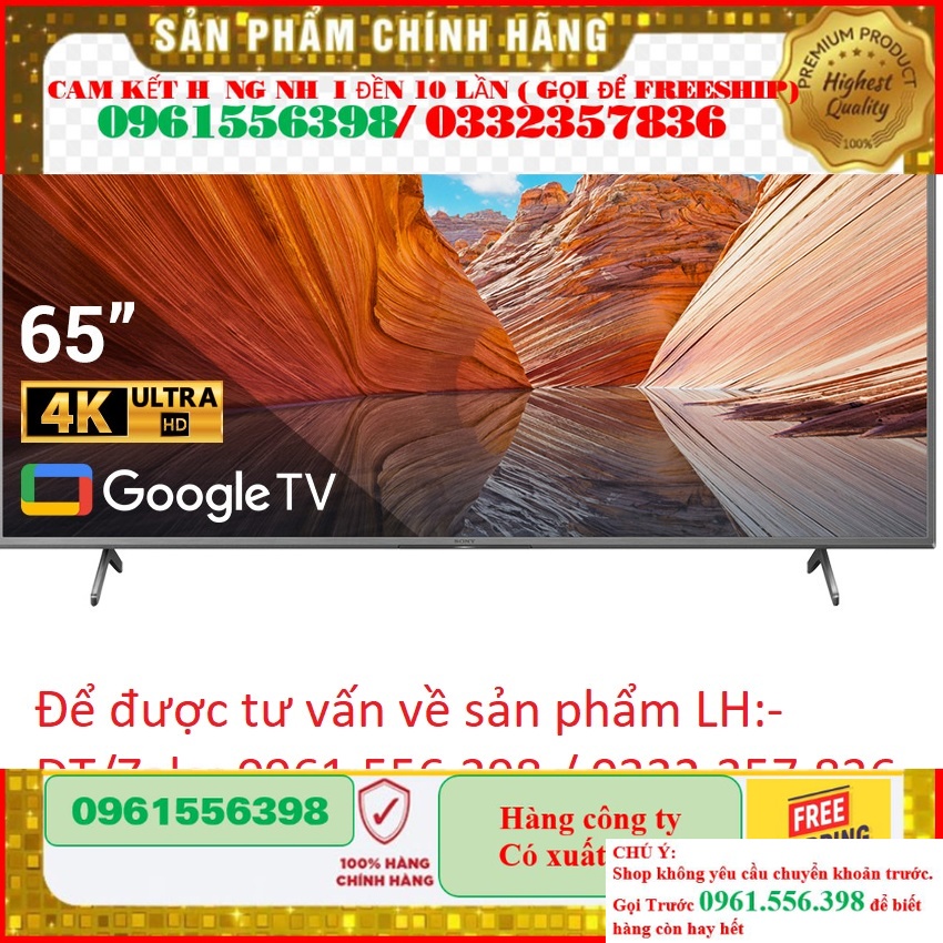 [SALE LỚN] Smart Tivi Sony 65 Inch 4K UHD KD-65X85J &lt; Chính hãng BH:24 tháng tại nhà toàn quốc&gt;