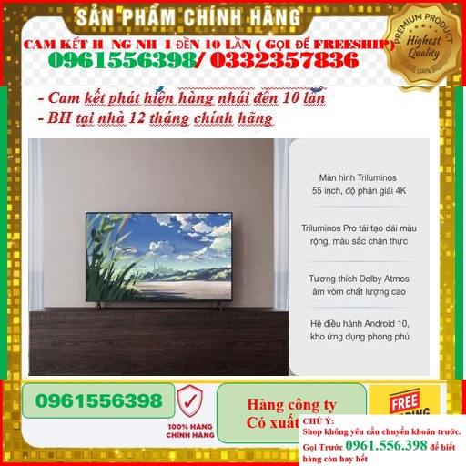 [SALE LỚN] Smart Tivi Sony 55 Inch 4K UHD KD-55X86J &lt; Chính hãng BH:24 tháng tại nhà toàn quốc &gt; - Mới 100%